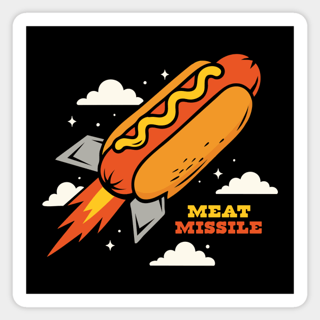 Meat Missile – Hot Dog Rocket Launch Sticker by stayfrostybro